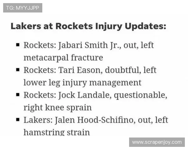 多队伤病情况汇总：主力缺阵影响近期战绩